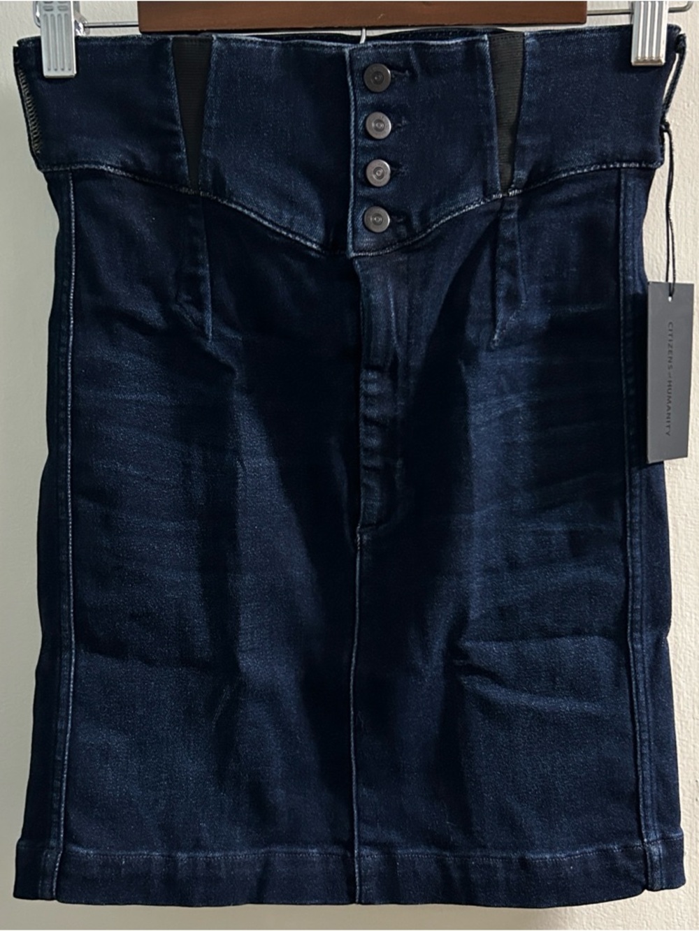 Citizens of Humanity Size 27 Indigo Blue Tiana High Rise Denim Skirt Knee Length